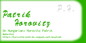 patrik horovitz business card